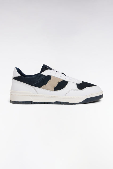 Sneakers tricolores en cuir marine - Image 1