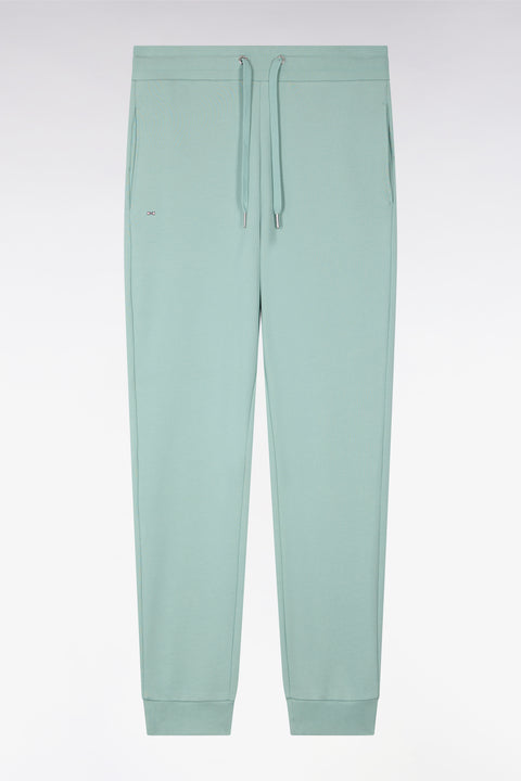 Jogging uni en molleton coton vert d'eau coupe regular - Image 3