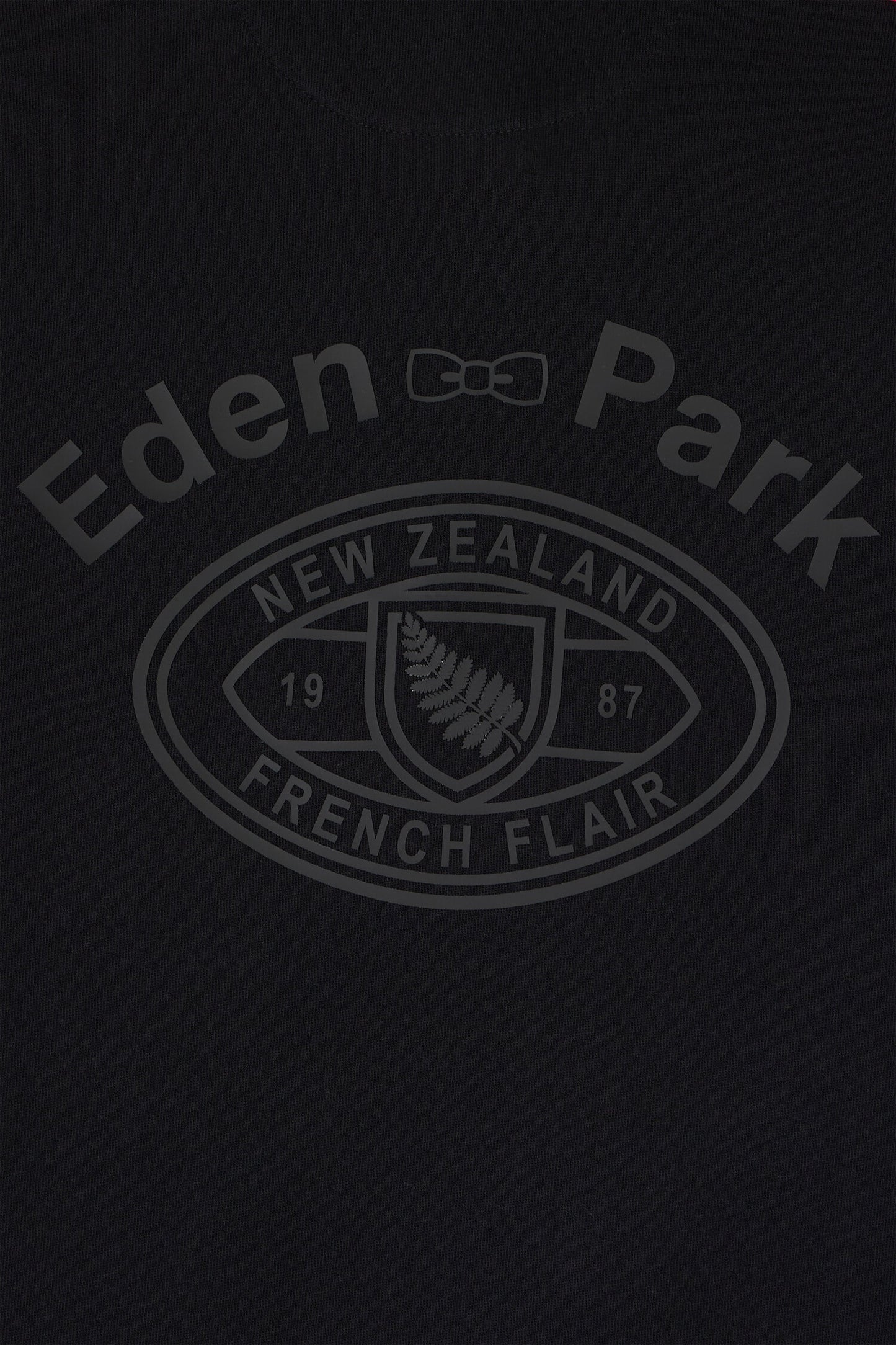 New Zealand short-sleeved jersey in black cotton, regular fit