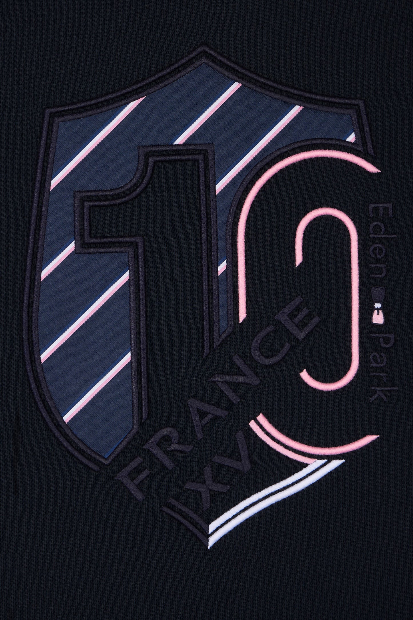 XV de France short-sleeved jersey in embroidered navy cotton Regular fit