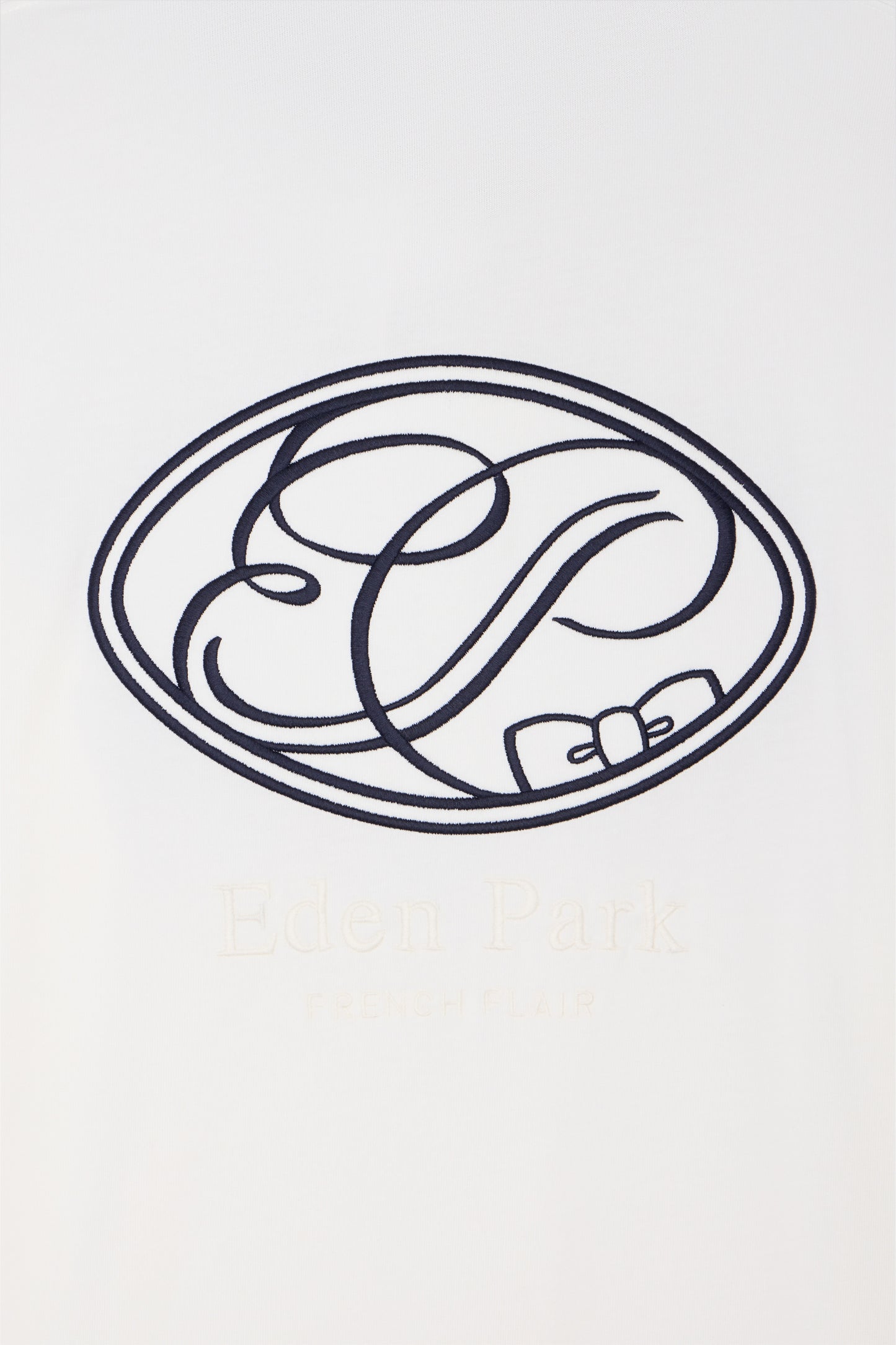 Long-sleeved jersey in embroidered ecru cotton Oversized cut