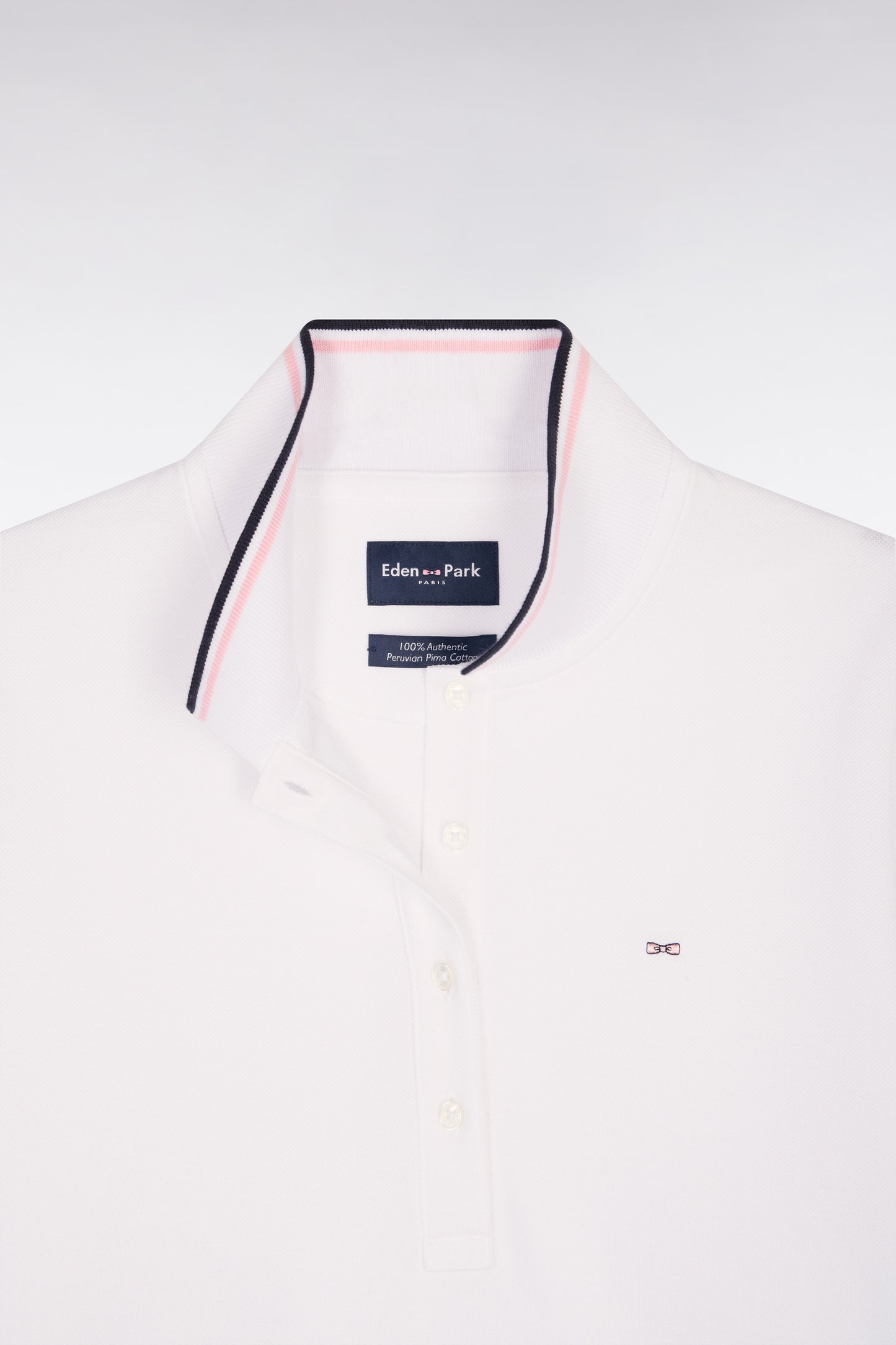 Polo à manches courtes en coton blanc coupe regular