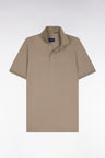 Polo à manches courtes en coton marron coupe slim