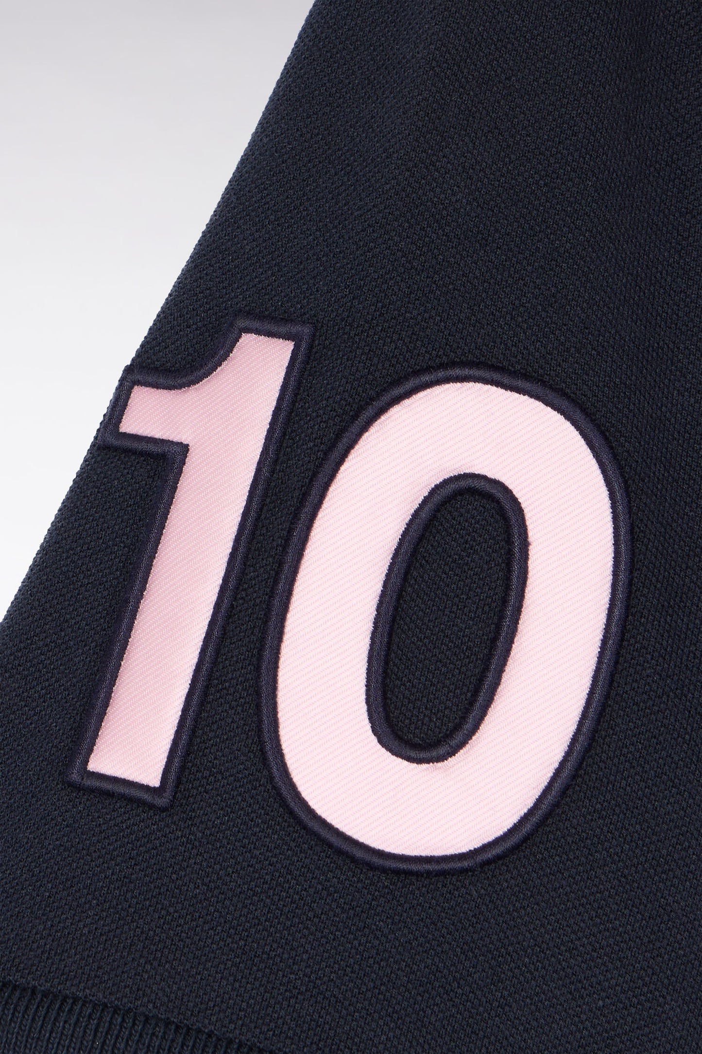 Polo à manches courtes en coton rose et marine coupe regular