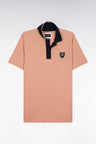 Polo à manches courtes en piqué coton saumon écusson EP