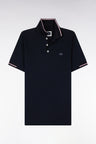 Polo à manches courtes en piqué coton marine