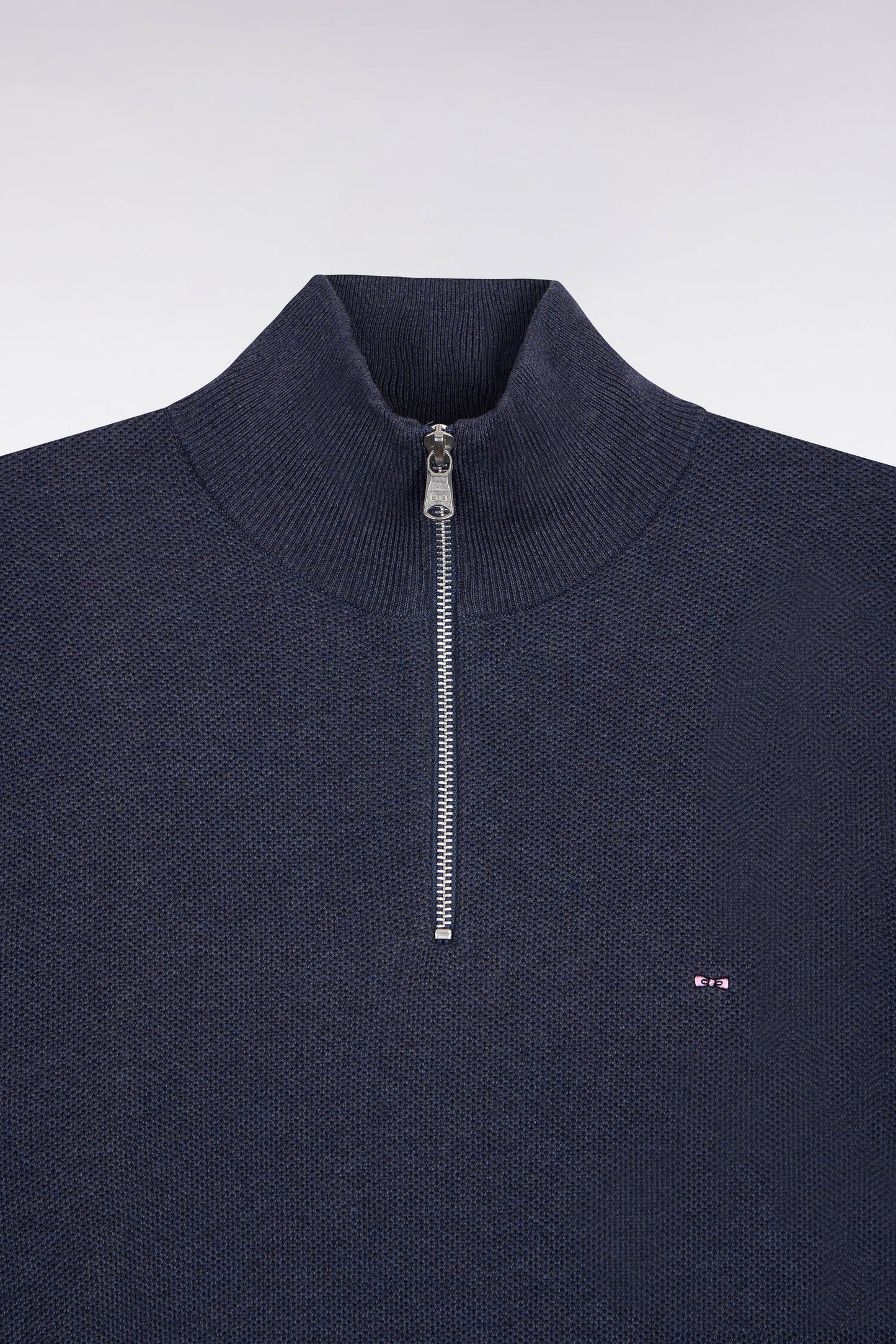 Pull col camionneur en coton bleu foncé