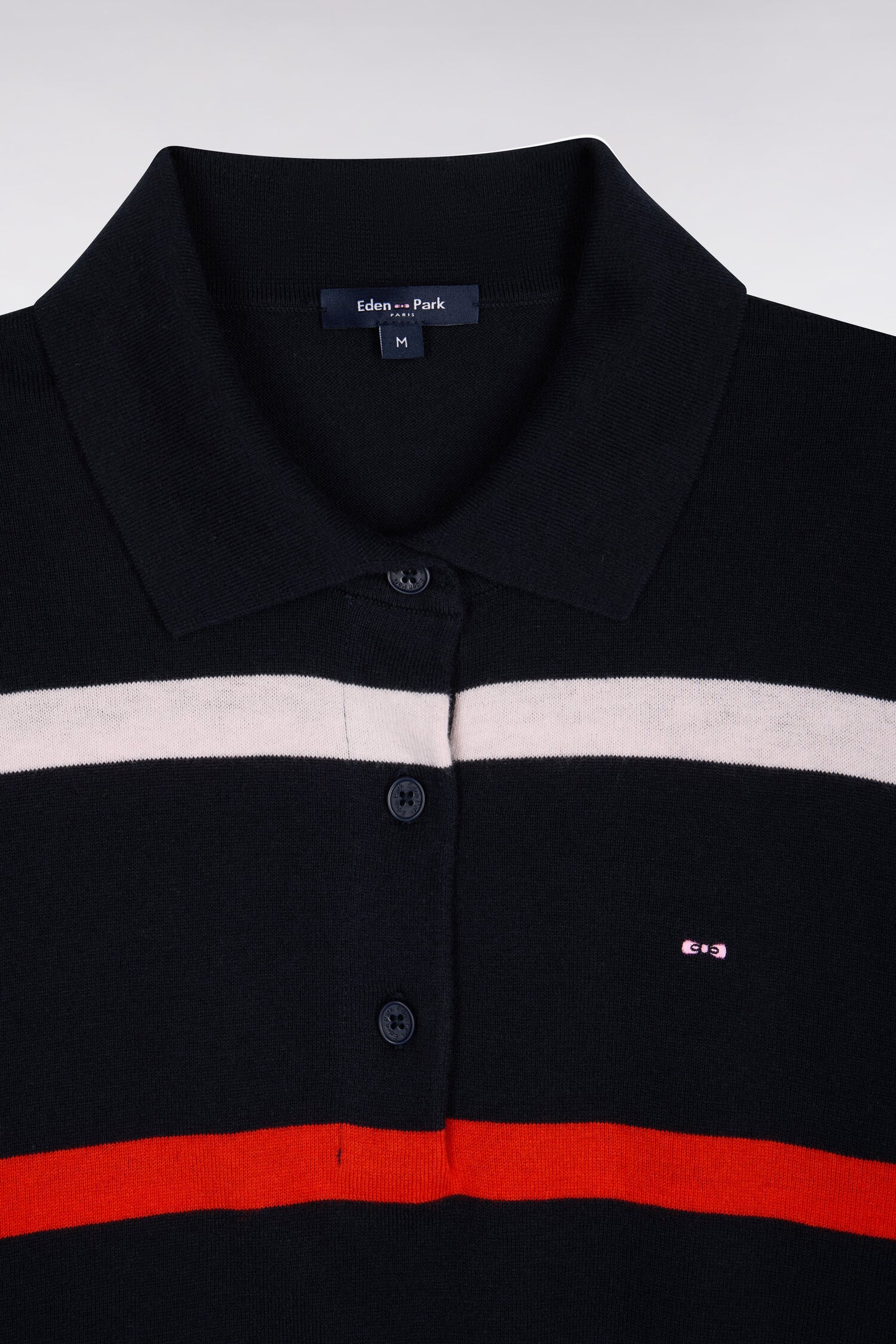 Pull maillot rayé en coton et soie mélangés marine