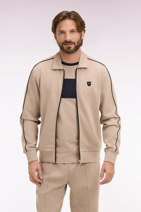 Sweatshirt blouson en molleton beige - Image 3