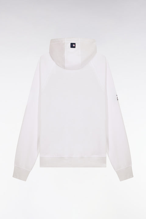 Sweatshirt zippé XV de France à capuche en molleton blanc à parmenture matelassée marine coupe regular - Image 2