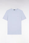 Light gray short-sleeved lyocell and cotton T-shirt, regular fit