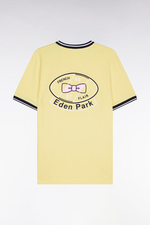 T-shirt à manches courtes en coton jaune brodé coupe regular - Image 2