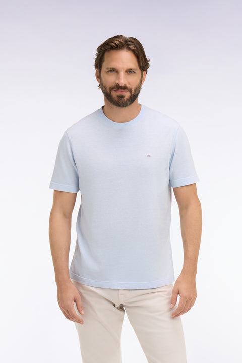 T-shirt à manches courtes en coton et lin ciel coupe regular - Image 3