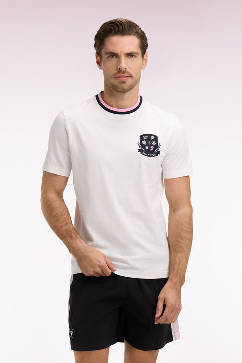 T-shirt à manches courtes en coton blanc écusson 6 Nations coupe regular - Image 3