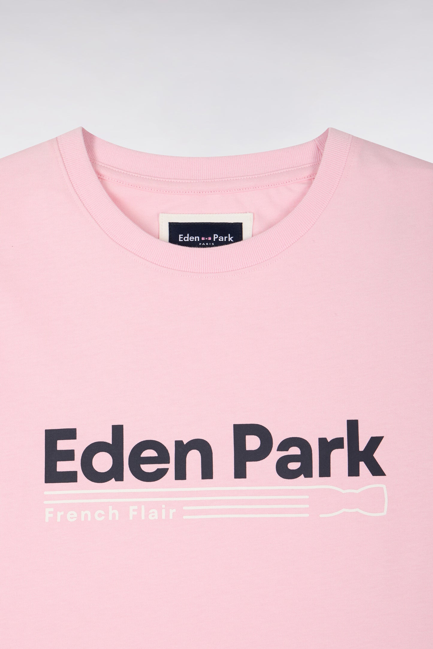 Short-sleeved pink cotton screen-printed T-shirt Eden Park regular fit