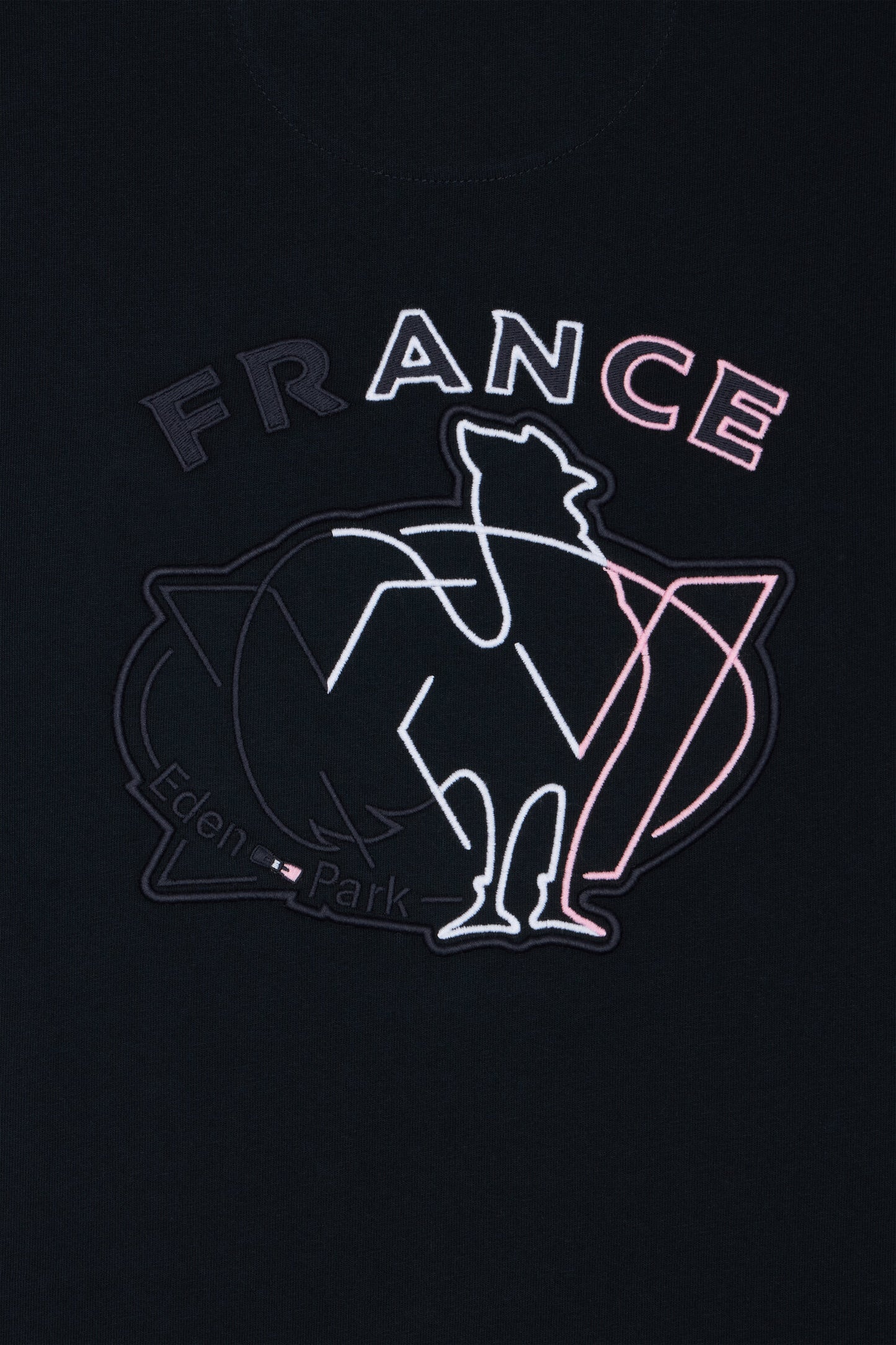 T-shirt XV de France à manches courtes en coton gris brodé coupe regular