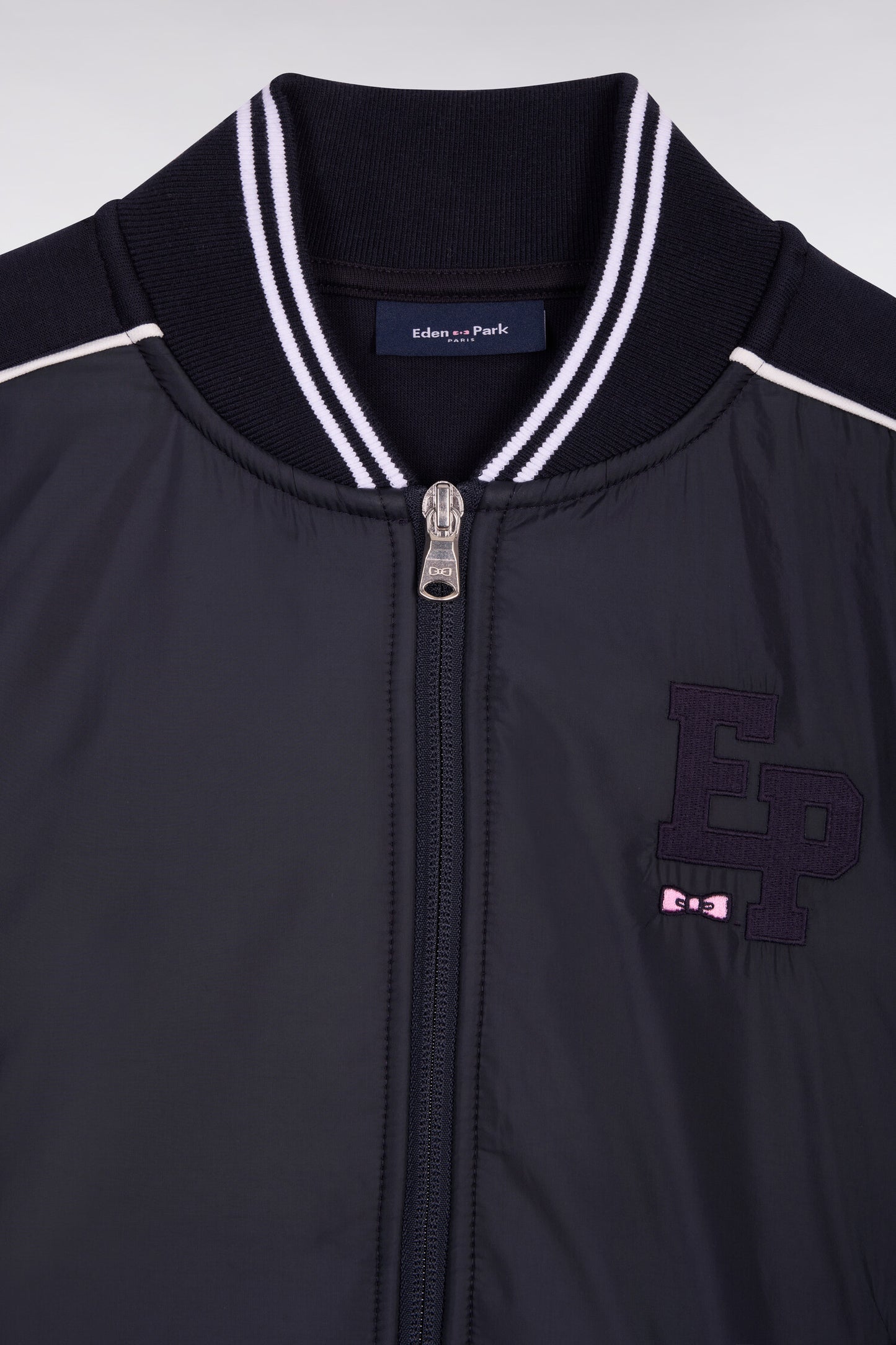 Blouson starter en coton mélangé marine écusson EP