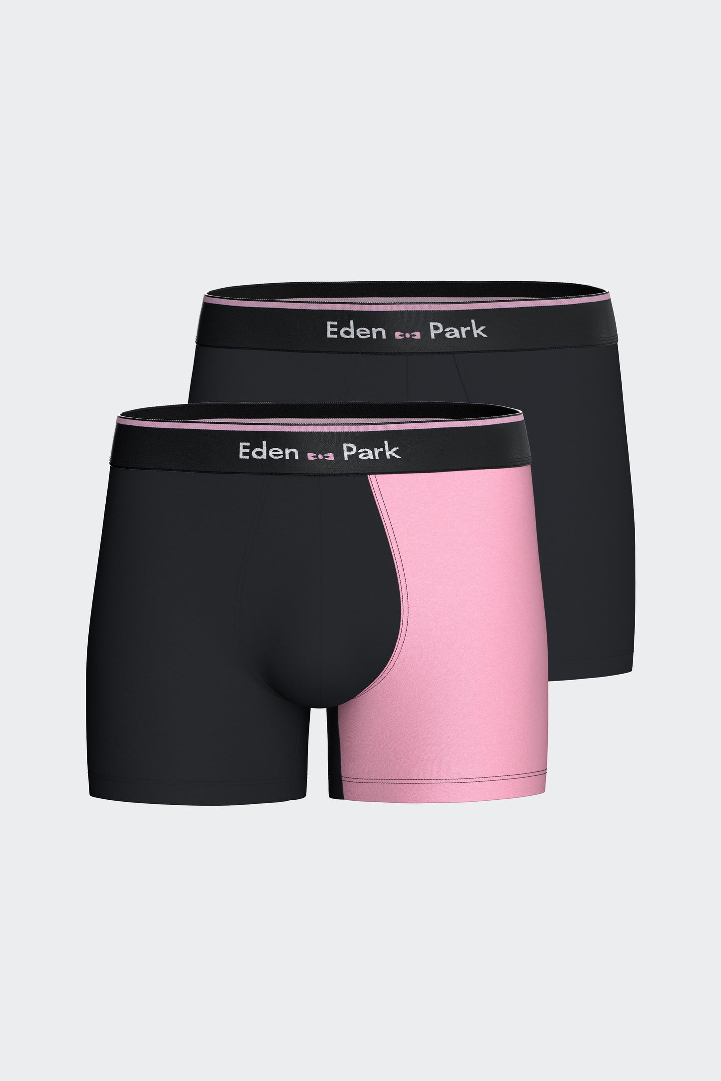 Pack of two boxers in navy and pink stretch cotton jersey