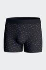 Stretch cotton jersey boxer shorts with navy bow tie micropatterns