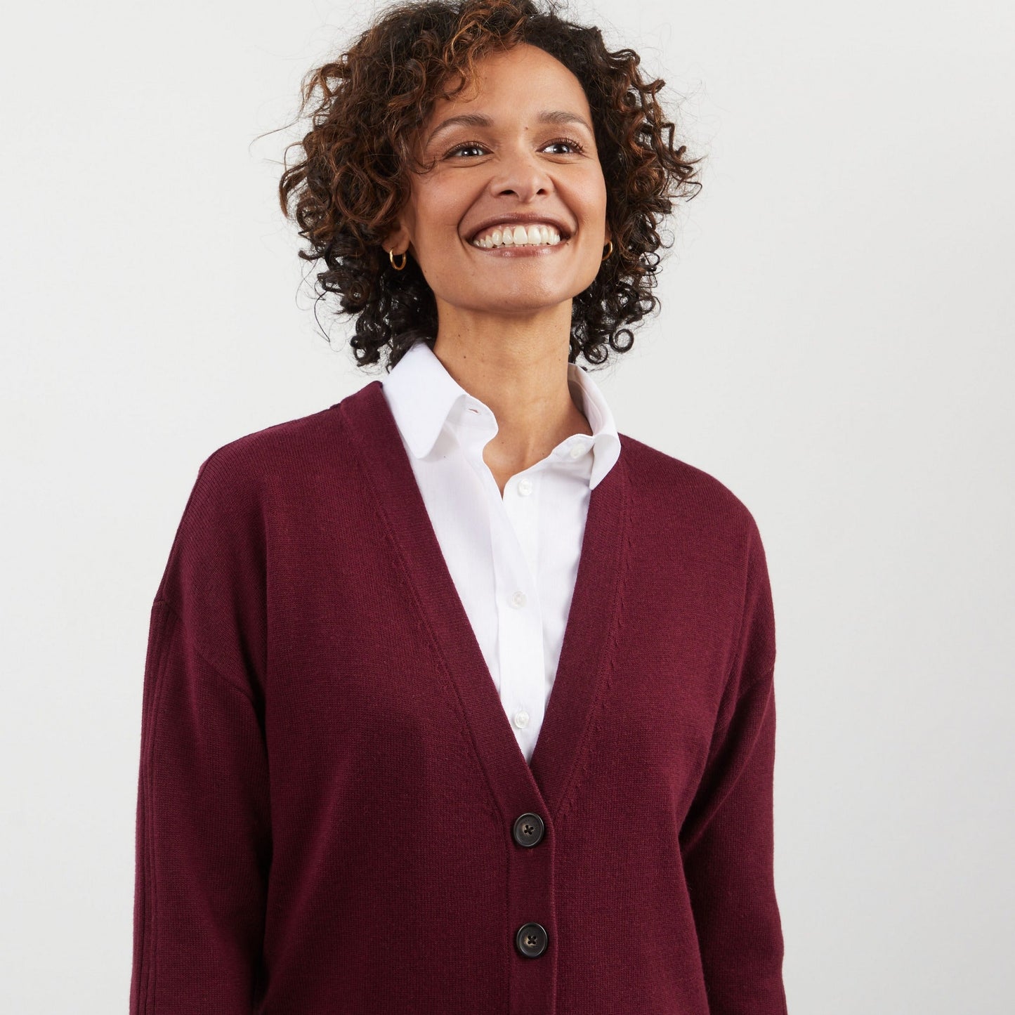 Plain burgundy cardigan