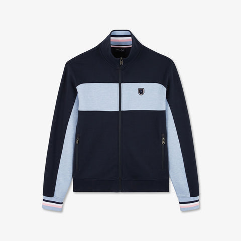 Light blue colourblock zipped sweatshirt - Image 2