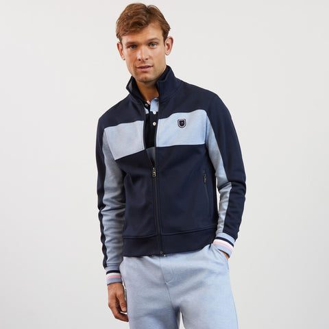 Light blue colourblock zipped sweatshirt - Image 1