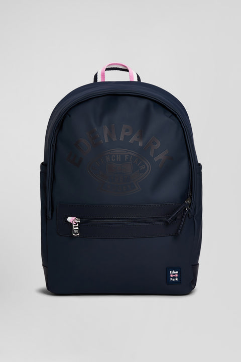 Navy blue backpack with Eden Park rugby screen-print - Image 1
