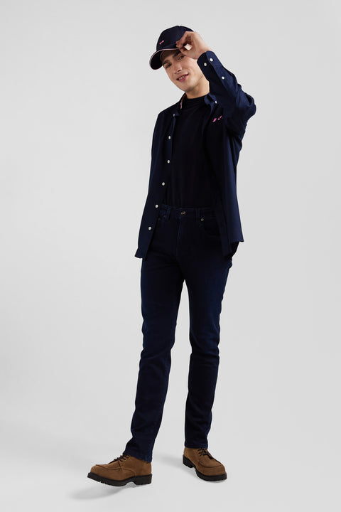 Slim navy blue stretch denim jeans - Image 3