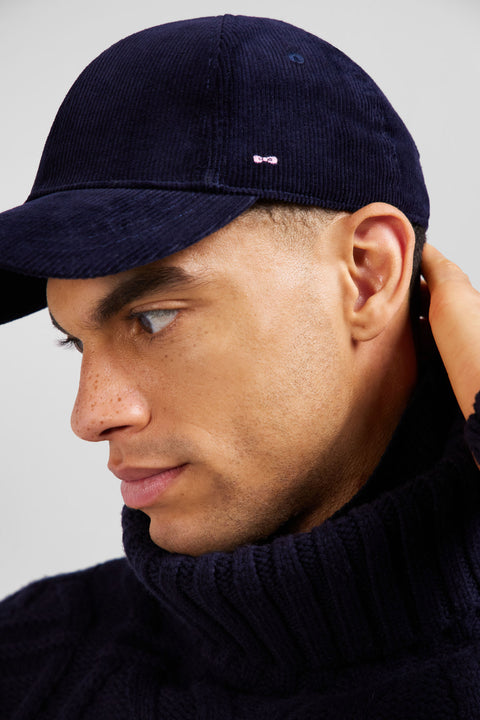 Navy blue corduroy cap - Image 2