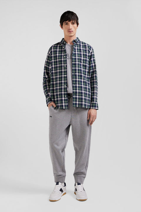 Regular green checked cotton shirt - Image 1