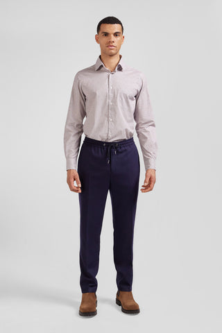 Slim pink microprint cotton shirt