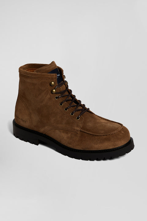 Chunky sole brown leather boots - Image 3