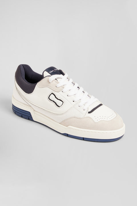 EP10 beige and navy blue leather sneakers - Image 2
