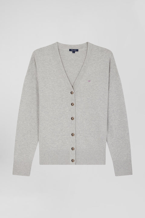 Relax grey blended wool and cotton cardigan - Image 2