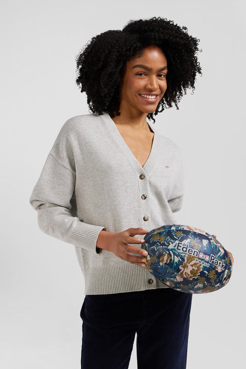 Relax grey blended wool and cotton cardigan - Image 3