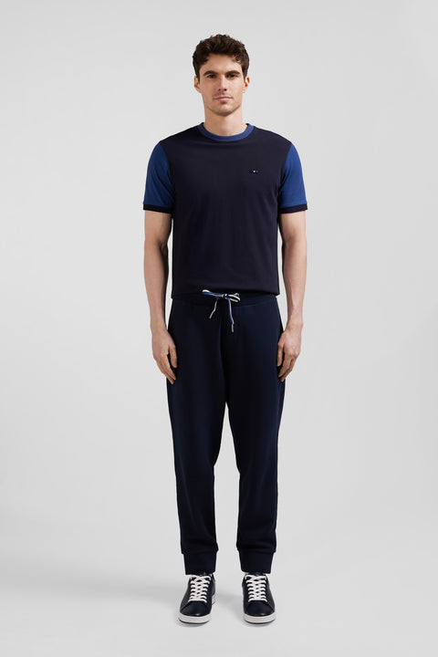 Relax navy blue brushed fleece jogging bottoms - Image 1