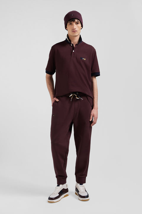 Relax burgundy brushed fleece jogging bottoms - Image 1