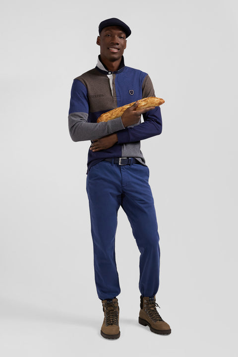 Navy blue cotton cut and sewn regular fit long-sleeved jersey - Image 3