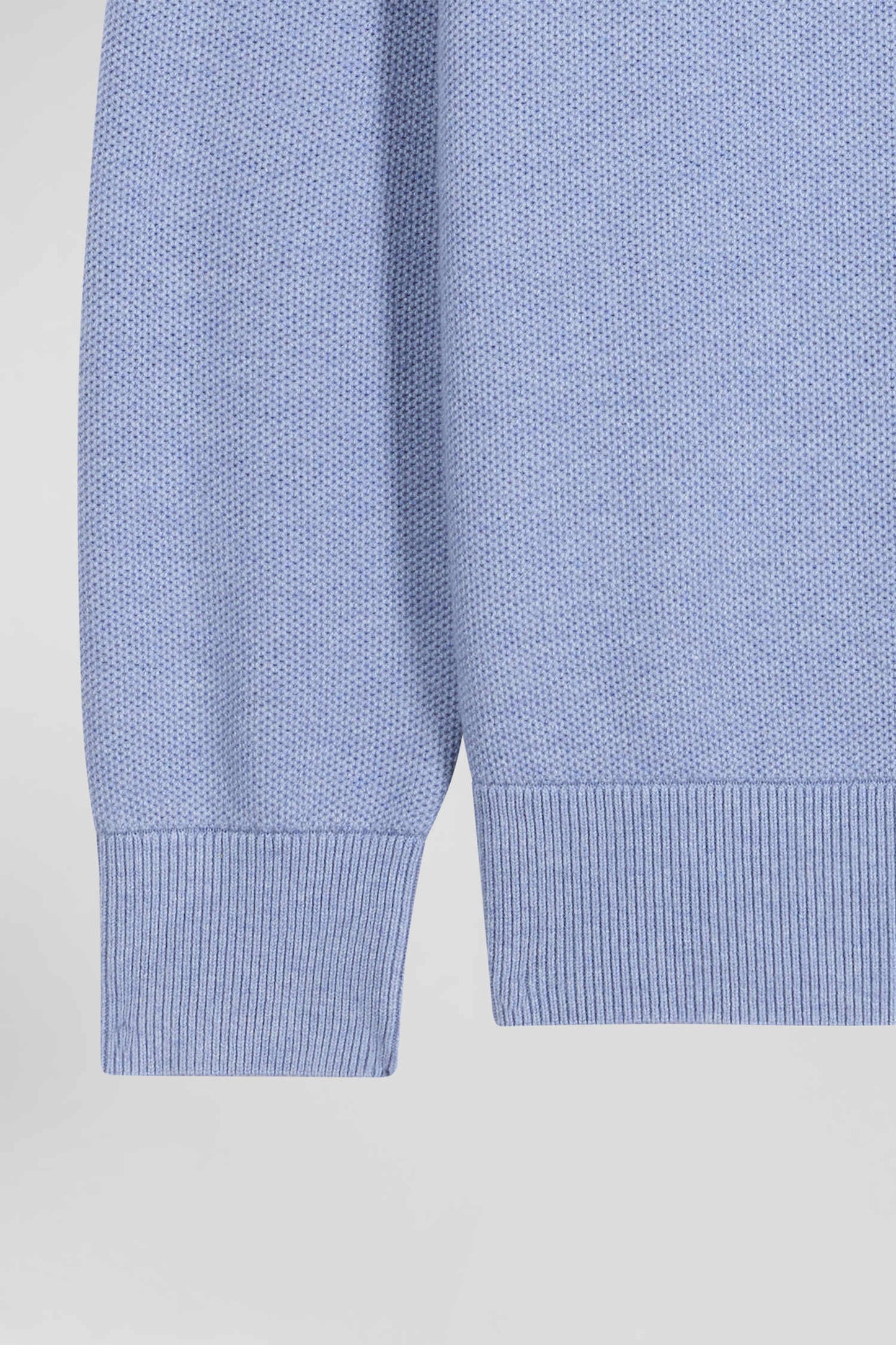 Regular sky blue cotton crew neck jumper