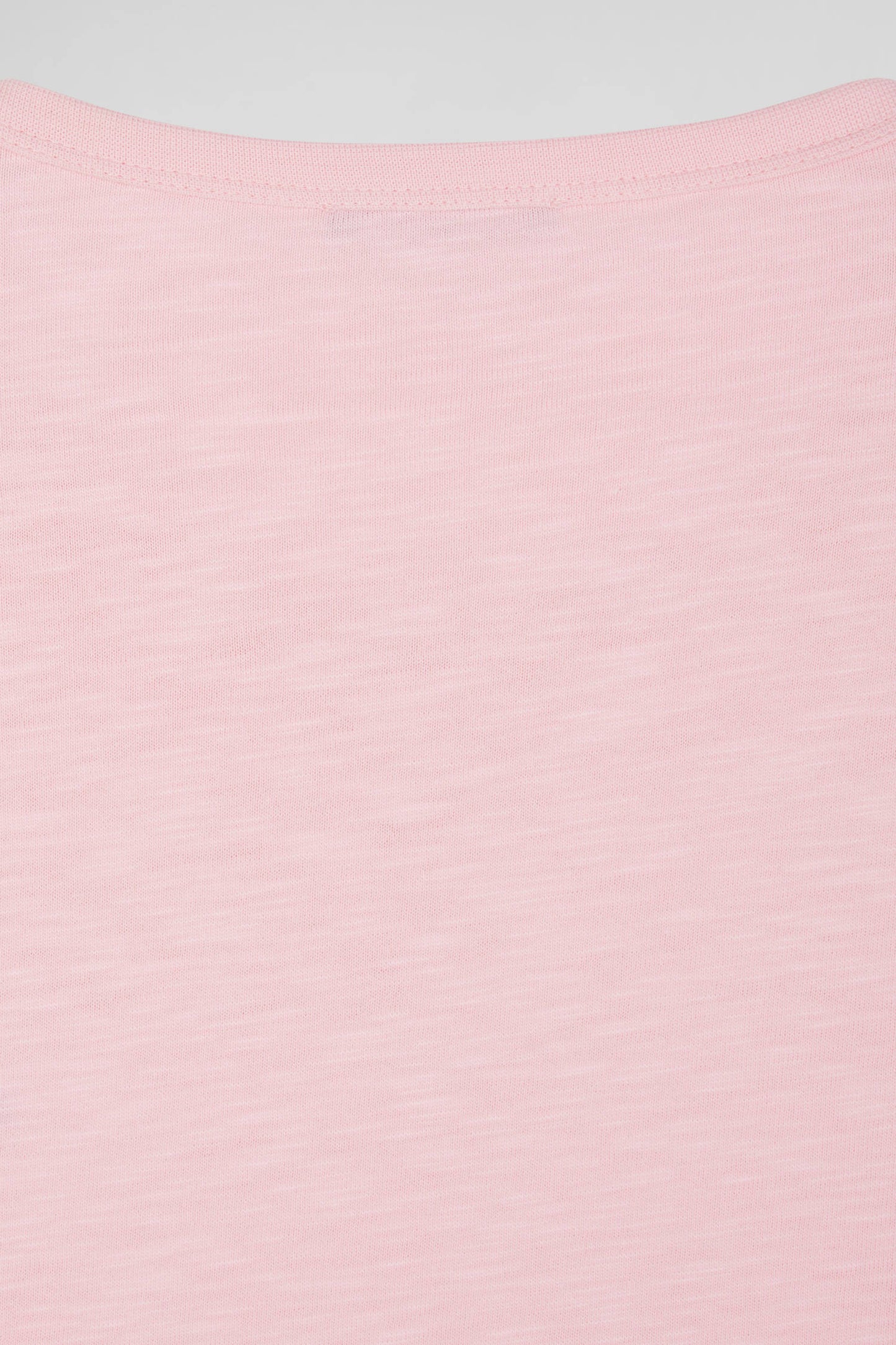 Slim pink long-sleeved cotton T-shirt