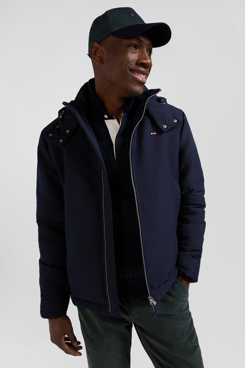 Navy blue hooded zip-up jacket - Image 3