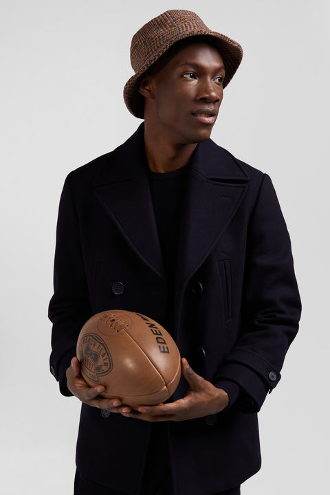Navy blue wool blend pea coat - Image 3