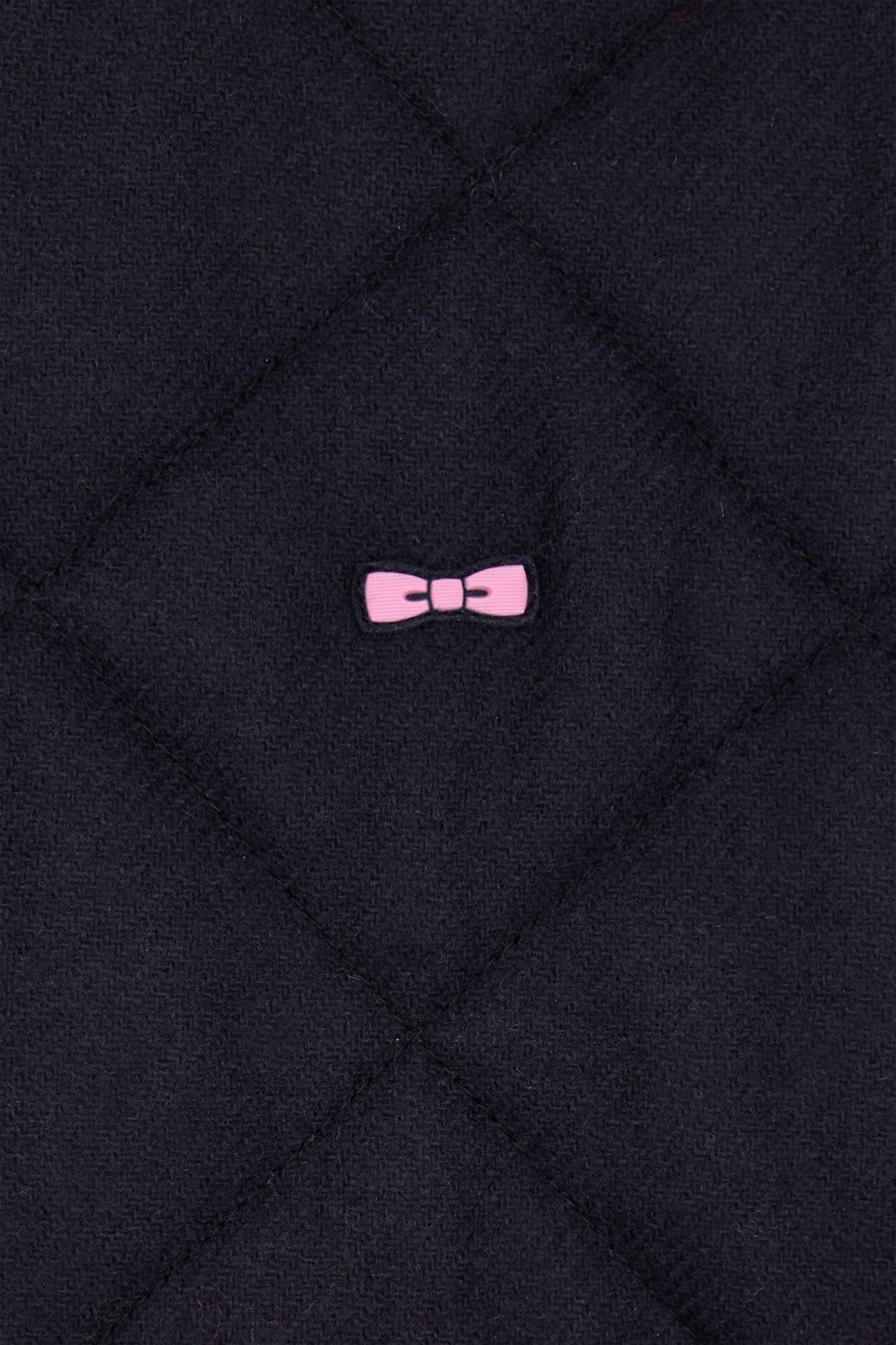 Navy blue sleeveless double quilted high collar down vest