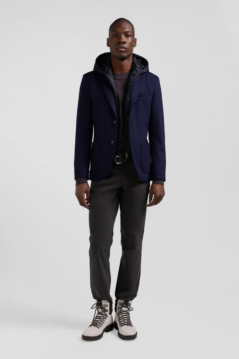 Navy blue 2-in-1 wool blend blazer Modern fit - Image 1