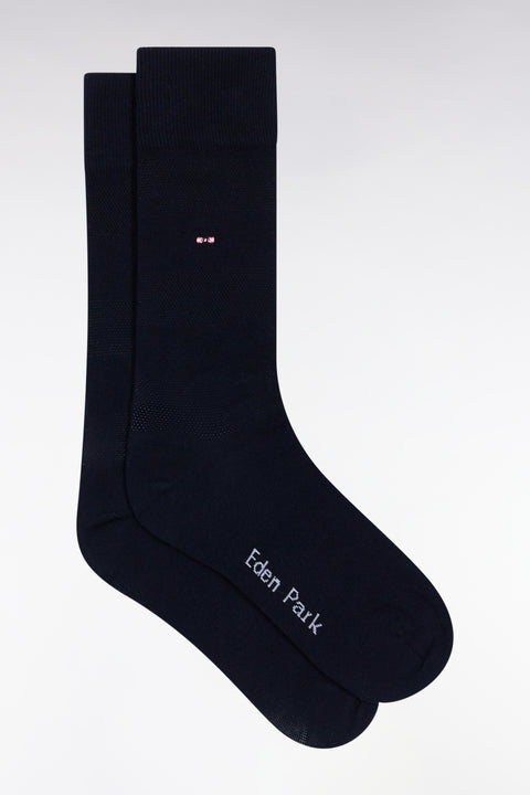 Navy stretch cotton blend socks - Image 1