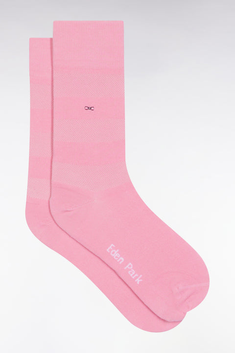 Pink stretch cotton blend socks - Image 1