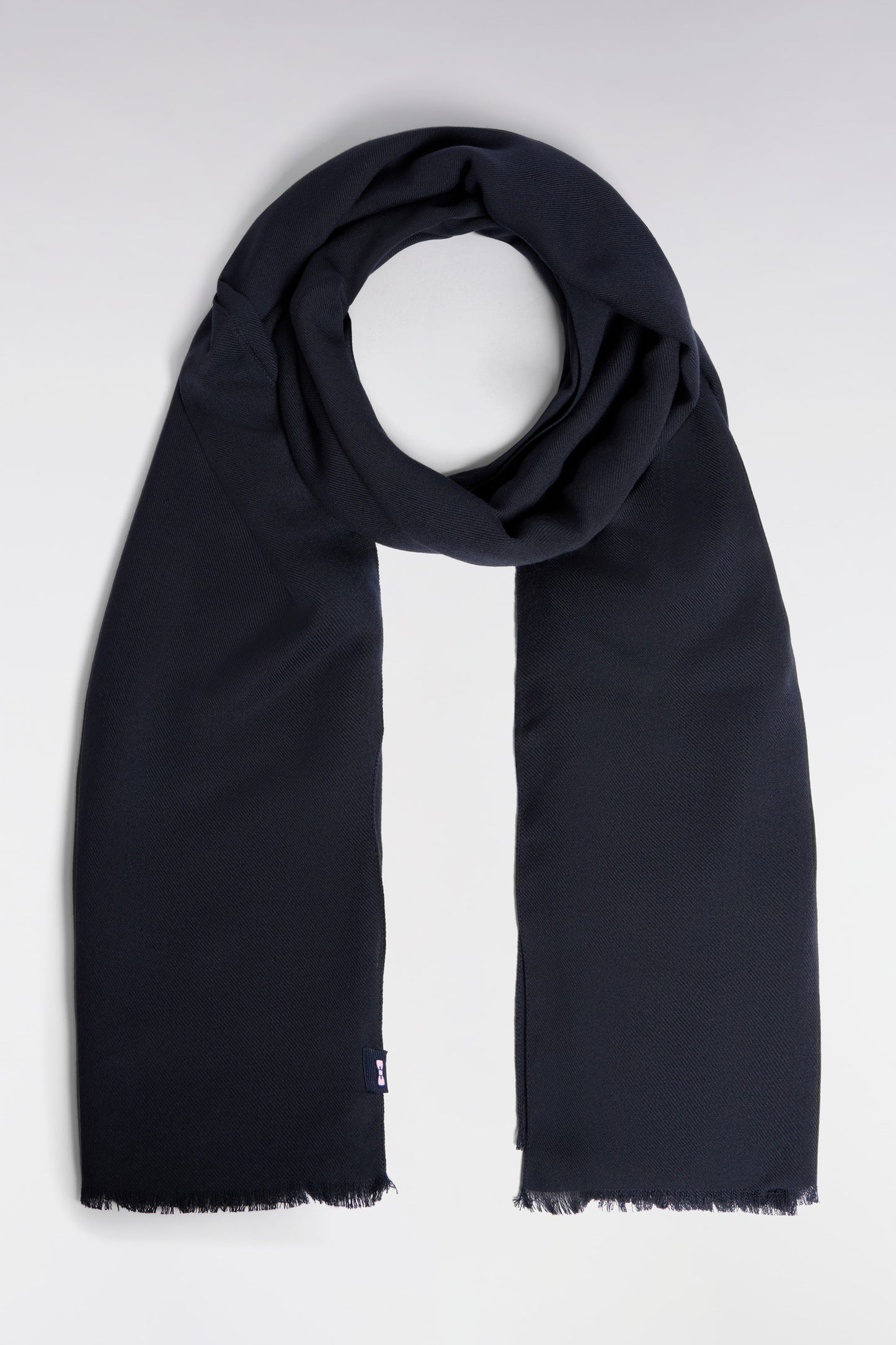 Navy fringed scarf