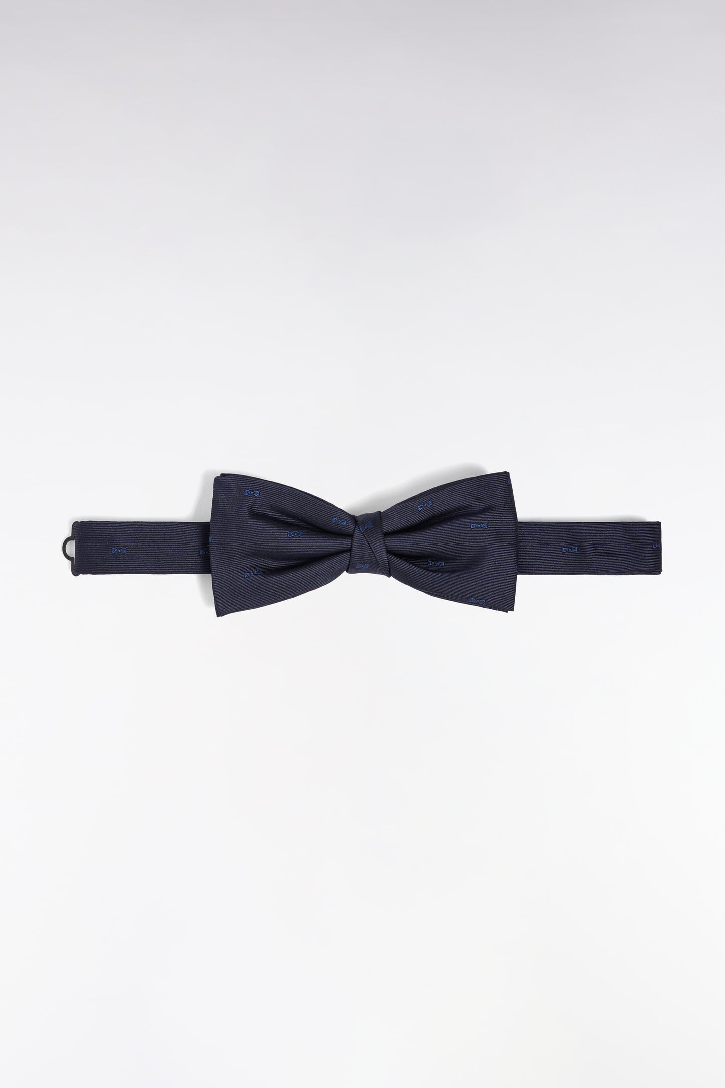 Nœud papillon en soie marine à micro-motifs nœuds papillon bleus