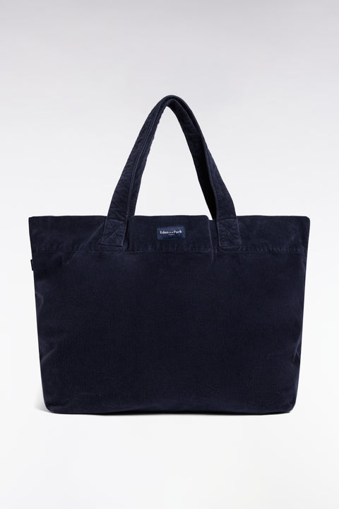 Navy corduroy tote bag - Image 1