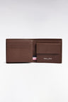 Italian wallet in brown grained leather